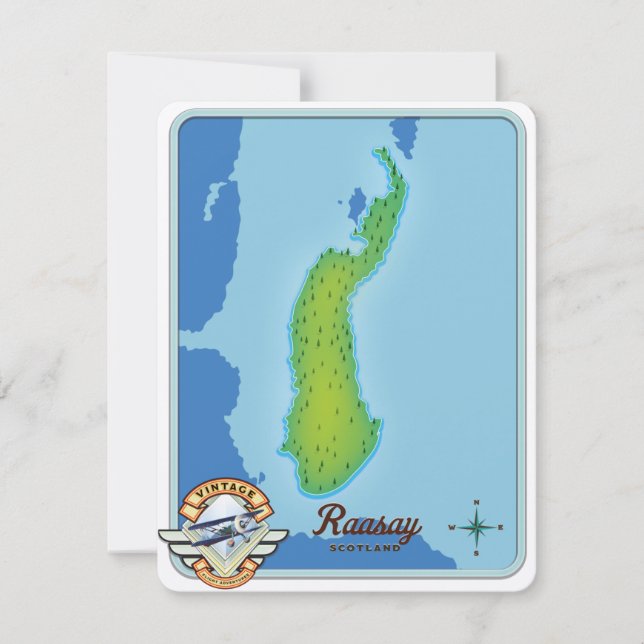 Mapa de Raasay Escócia (Frente)