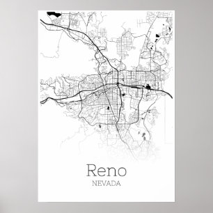 Mapa de Reno - Nevada - poster do mapa da cidade
