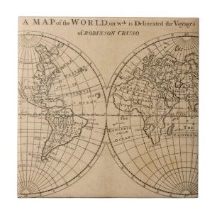 Mapa de Robinson Crusoe do mundo