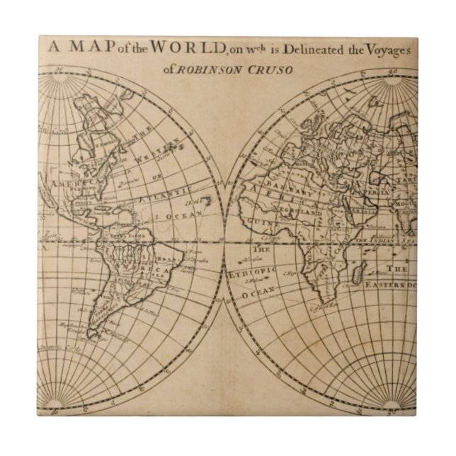 Mapa de Robinson Crusoe do mundo (Frente)