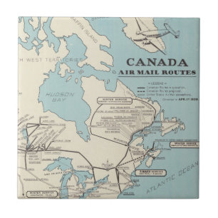 Mapa de rotas de Canadá - de correio aéreo de