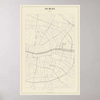 Mapa de Rua de Dublin Poster
