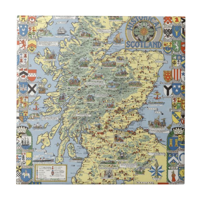 Mapa de Scotland histórico (Frente)