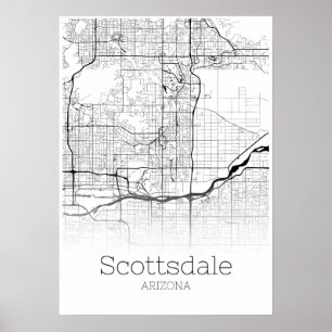 Mapa de Scottsdale - arizona - poster do mapa da