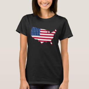 Mapa de Sinalizador dos Estados Unidos - Camisa T