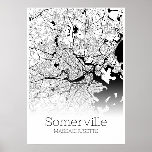 Mapa de Somerville - Massachusetts - Poster do Map (Frente)