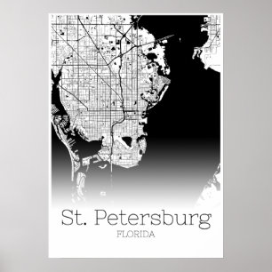 Mapa de St Petersburg - Florida - poster do mapa