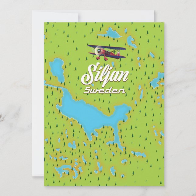 mapa de Suecia do Lago Siljan (Frente)