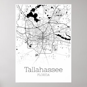 Mapa de Tallahassee - Florida - poster do mapa da