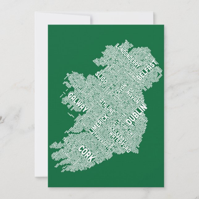Mapa de Texto da Cidade de Eire da Irlanda (Frente)