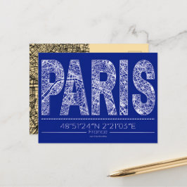 Mapa de Tipografia de Paris Cartão Postal Design d