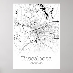 Mapa de Tuscaloosa - Alabama - Poster do mapa da c