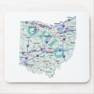 Mapa de um estado a outro Mousepad de Ohio