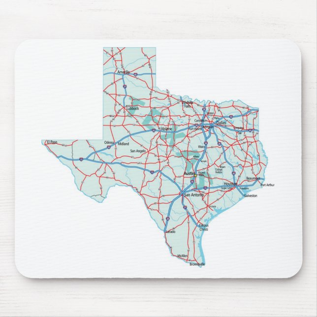 Mapa de um estado a outro Mousepad de Texas (Frente)