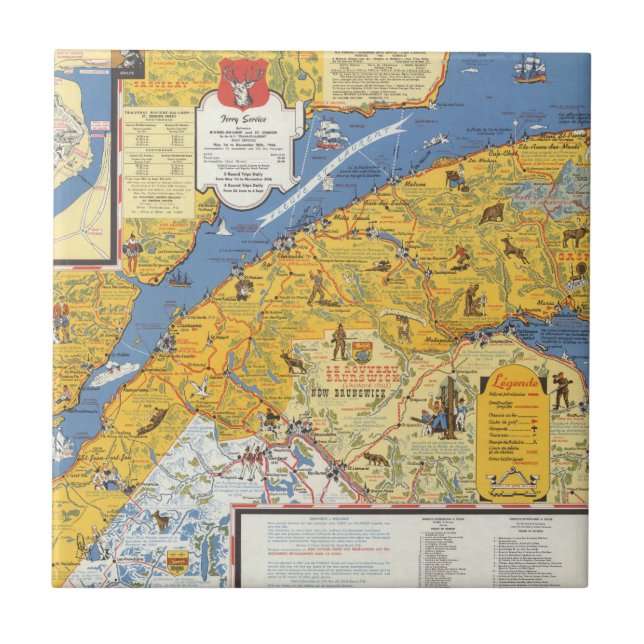 Mapa de Vacanes, Quebeque, Gaspesie (Canadá) (Frente)