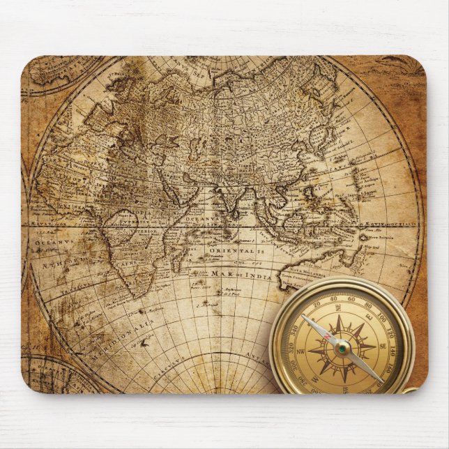 Mapa de Velho Mundo Mousepad (Frente)