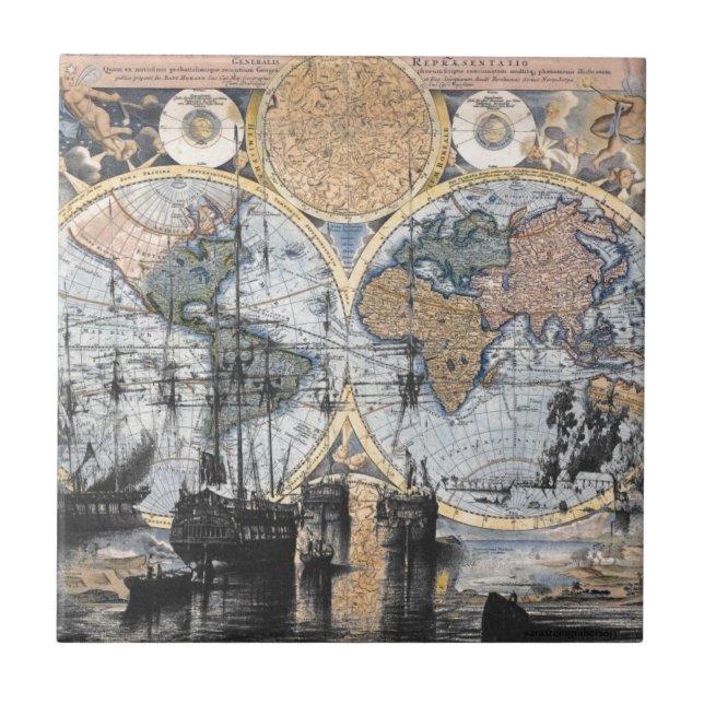 Mapa de Velho Mundo - para fora ao mar (Frente)