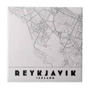 Mapa de Viagem Antigo de Reykjavik Islândia