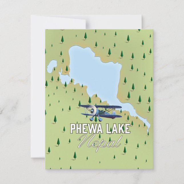 Mapa de viagem ao Lago Phewa Nepal (Frente)