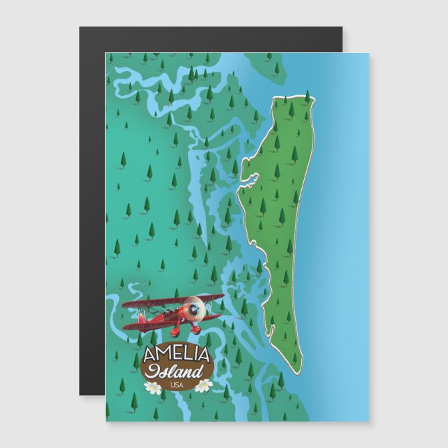 Mapa de viagem da Amelia Island. (Frente/Verso)