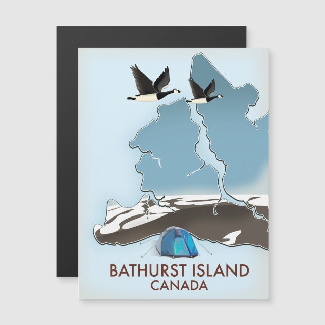 Mapa de viagem da Ilha Bathurst Canadá (Frente/Verso)