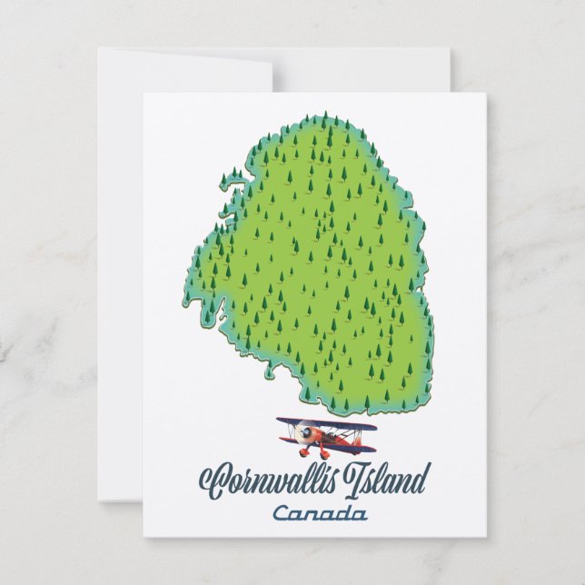 Mapa de viagem da Ilha Cornwallis, Canadá (Frente)
