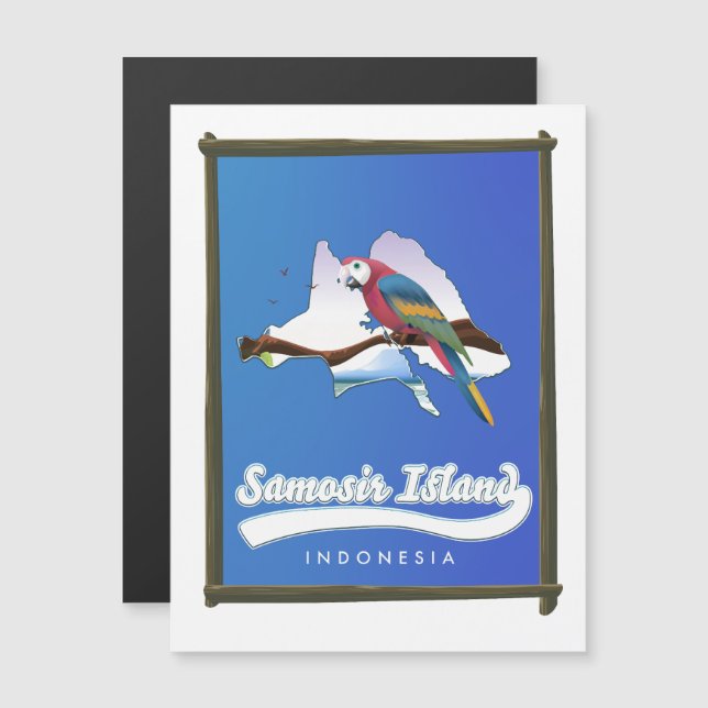 Mapa de viagem da Ilha Samosir Indonésia (Frente/Verso)