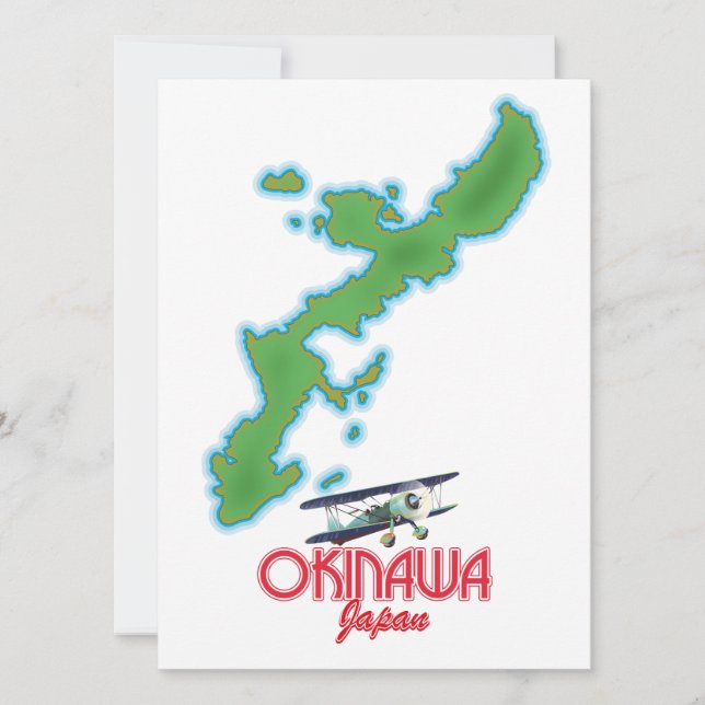 Mapa de viagem de Okinawa Japão (Frente)