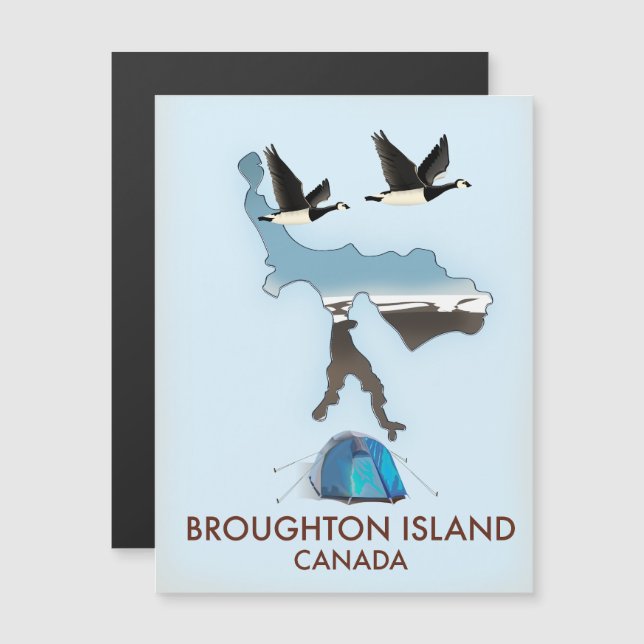 Mapa de Viagem do Canadá na ilha de Broughton (Frente/Verso)