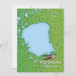 mapa de viagem do lago mille lacs Minnesota.