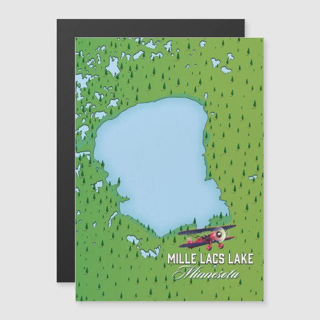 mapa de viagem do lago mille lacs Minnesota. (Frente/Verso)