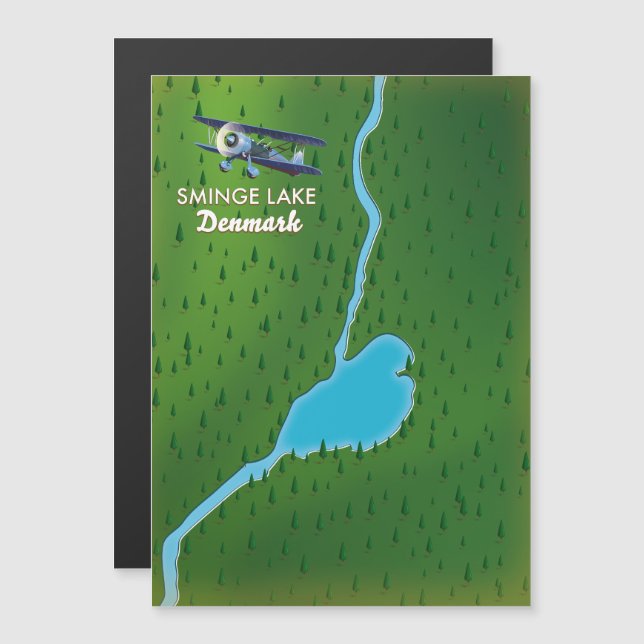 Mapa de viagem do Lago Sminge Dinamarca (Frente/Verso)