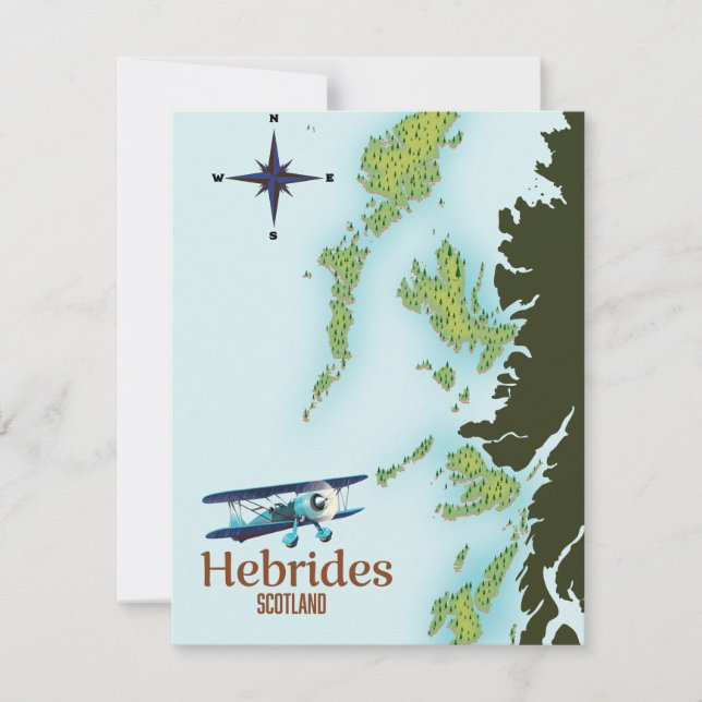 Mapa de viagem Hébridas Escócia. (Frente)