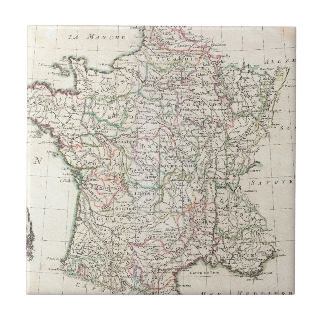 Mapa de Vintage da França (1771) (Frente)