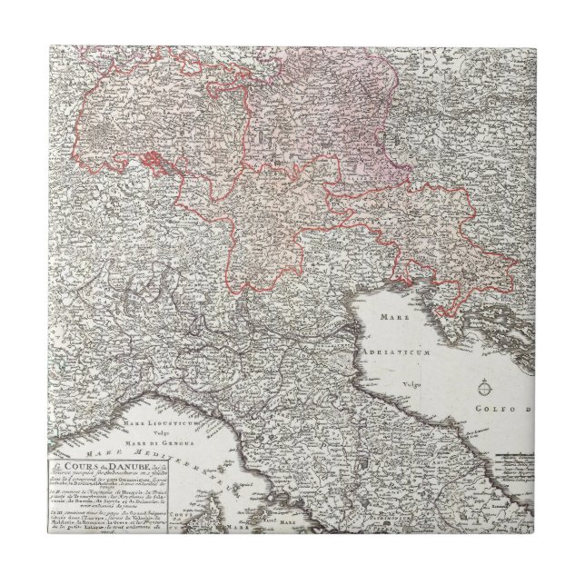 Mapa de Vintage da Itália Norte (1720) (Frente)
