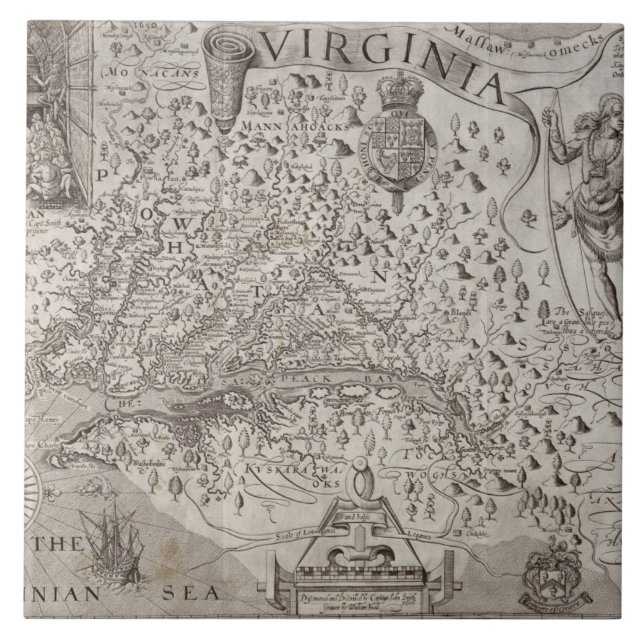 Mapa de Virgínia, descoberto e descrito por Capta (Frente)