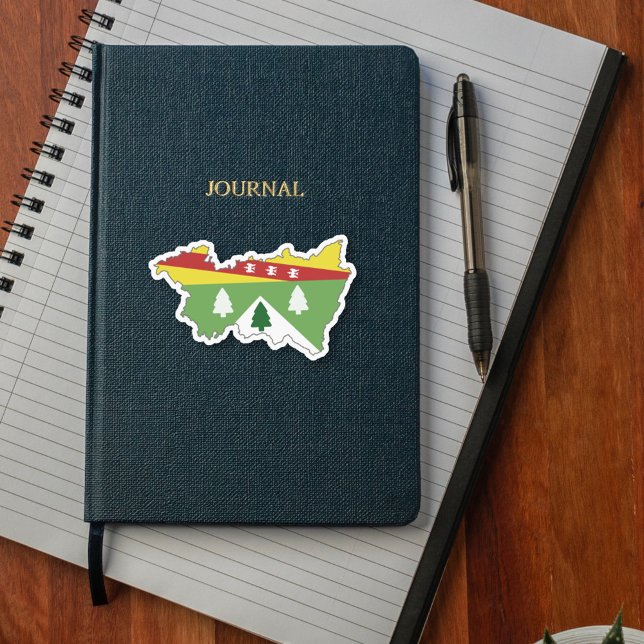 Mapa de Vosges com Casaco do adesivo de armas (Vosges Map with Coat of Arms Sticker)