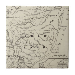 Mapa de Zululand com as fronteiras adjacentes