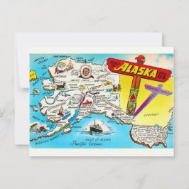 Mapa do Alasca & cartão postal dos EUA