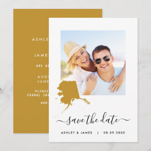 Mapa do Alaska Casamento de Foto Salve o Cartão de