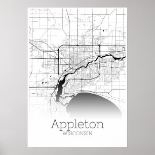 Mapa do Appleton - Wisconsin - Poster do Mapa da C