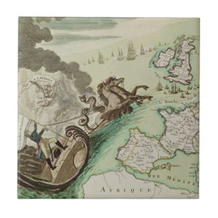 Mapa do ataque naval em Inglaterra por Napoleon