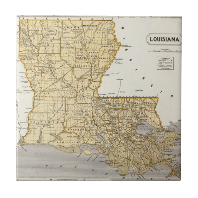 Mapa do atlas de Louisiana (Frente)