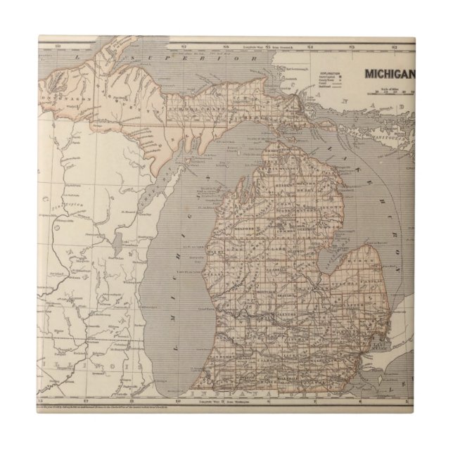 Mapa do atlas de Michigan (Frente)