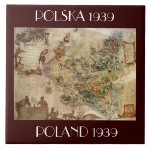 MAPA DO AZULEJO c.1939 do POLÔNIA/POLSKA