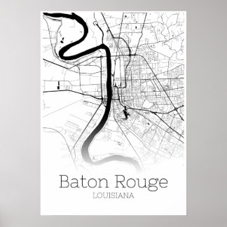 Mapa do Baton Rouge - Louisiana - Poster do Mapa d