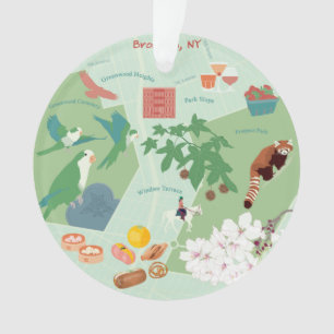 Mapa do Brooklyn Personalizável Ornamento em Dois 