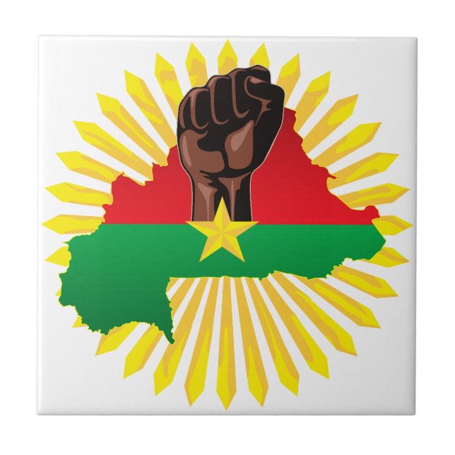 Mapa do Burkina Faso, Bandeira e Resistência à Rev (Frente)
