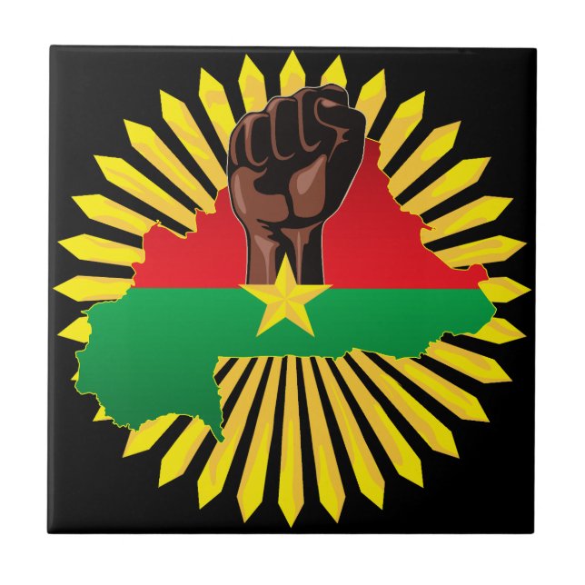 Mapa do Burkina Faso, Bandeira e Resistência à Rev (Frente)