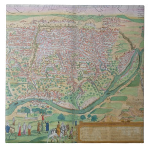 Mapa do Cairo, de "Civitates Orbis Terrarum" por G